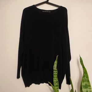 Zara Black Crewneck Oversized Sweater